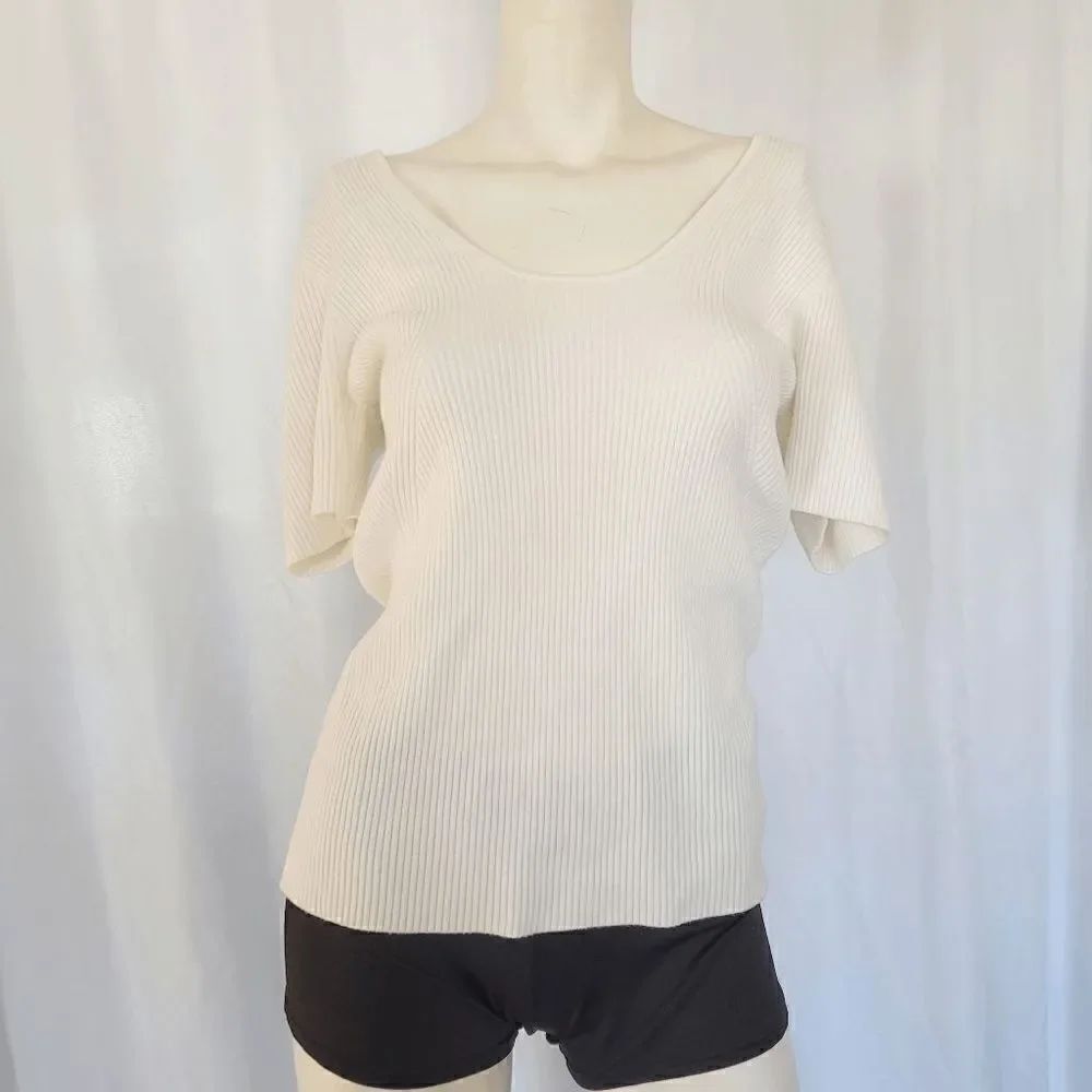 Anthropologie Moth white short sleeves sweatshirt size XL